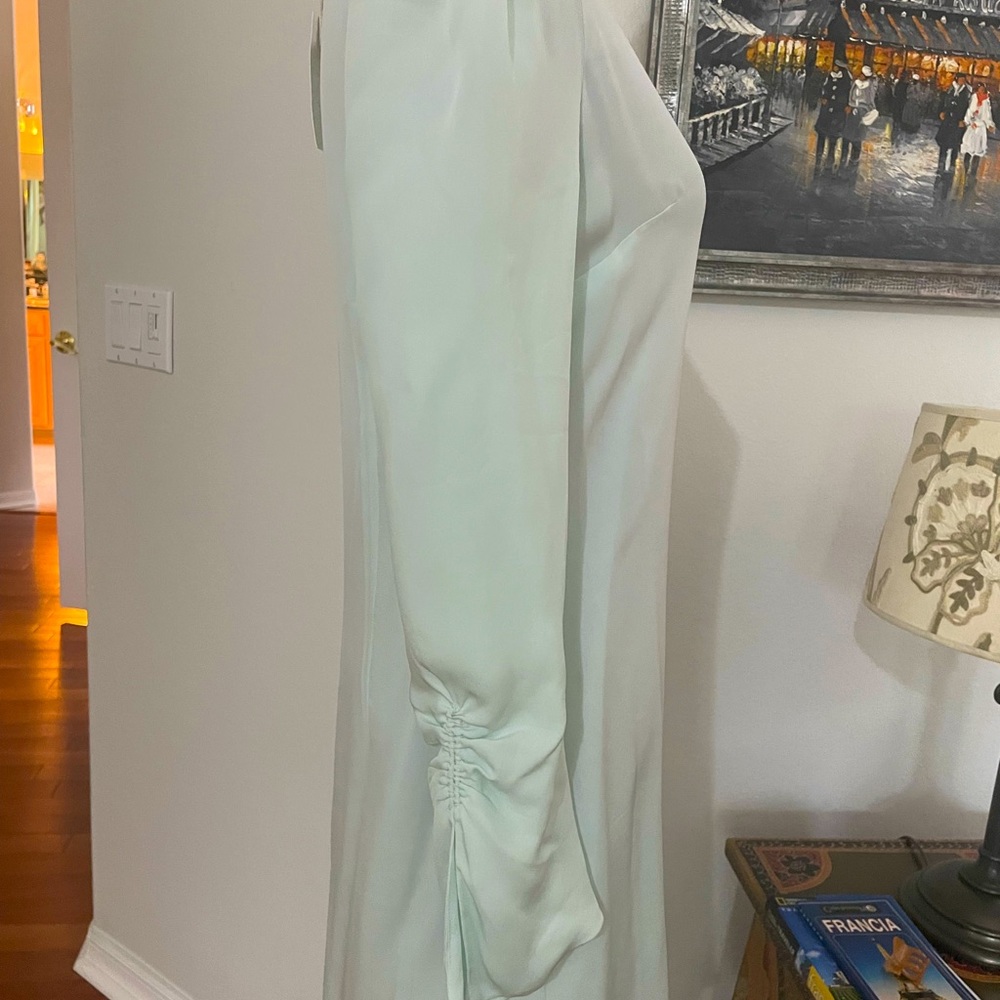 Joie Abnar Celadon Green Silk Mini V-neck dress NWT